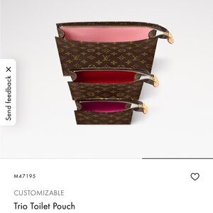 Louis Vuitton Monogram Trio Pouch Set with Pink Interior